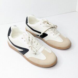 Dolce Vita Quantum Casual Fashion Sneakers, White/Black/Tan, Women's 8.5